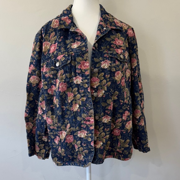 Orvis Jackets & Blazers - NWOT Orvis Blue Floral Denim Jacket - Size L